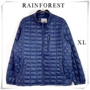 Rainforest Winter Quilted Puffer Jacket in Navy Blue Size XL